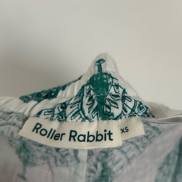 Roller Rabbit 100% Linen Wide leg PANTS PEACOCKS TYRA size extra small eclectic - Picture 14 of 14